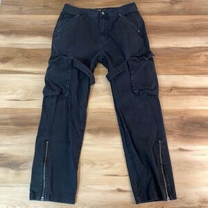 STANDARD CLOTH Cargo Pants Medium Paratrooper Canvas Zip Ankle Mens Thigh Belts